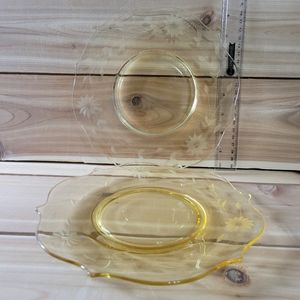 Vintage Yellow Lancaster Plates(2)